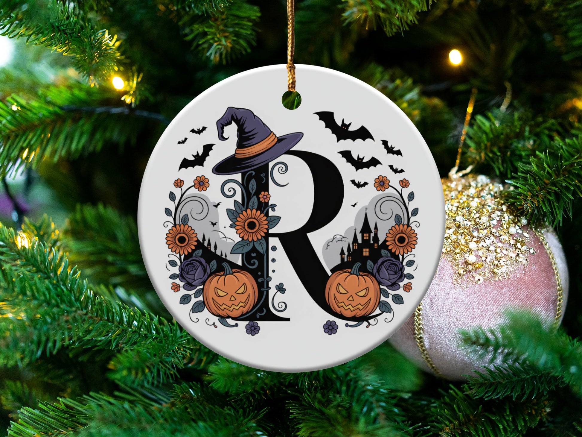 Halloween Themed Initial Ornament Tree Decoration product type
