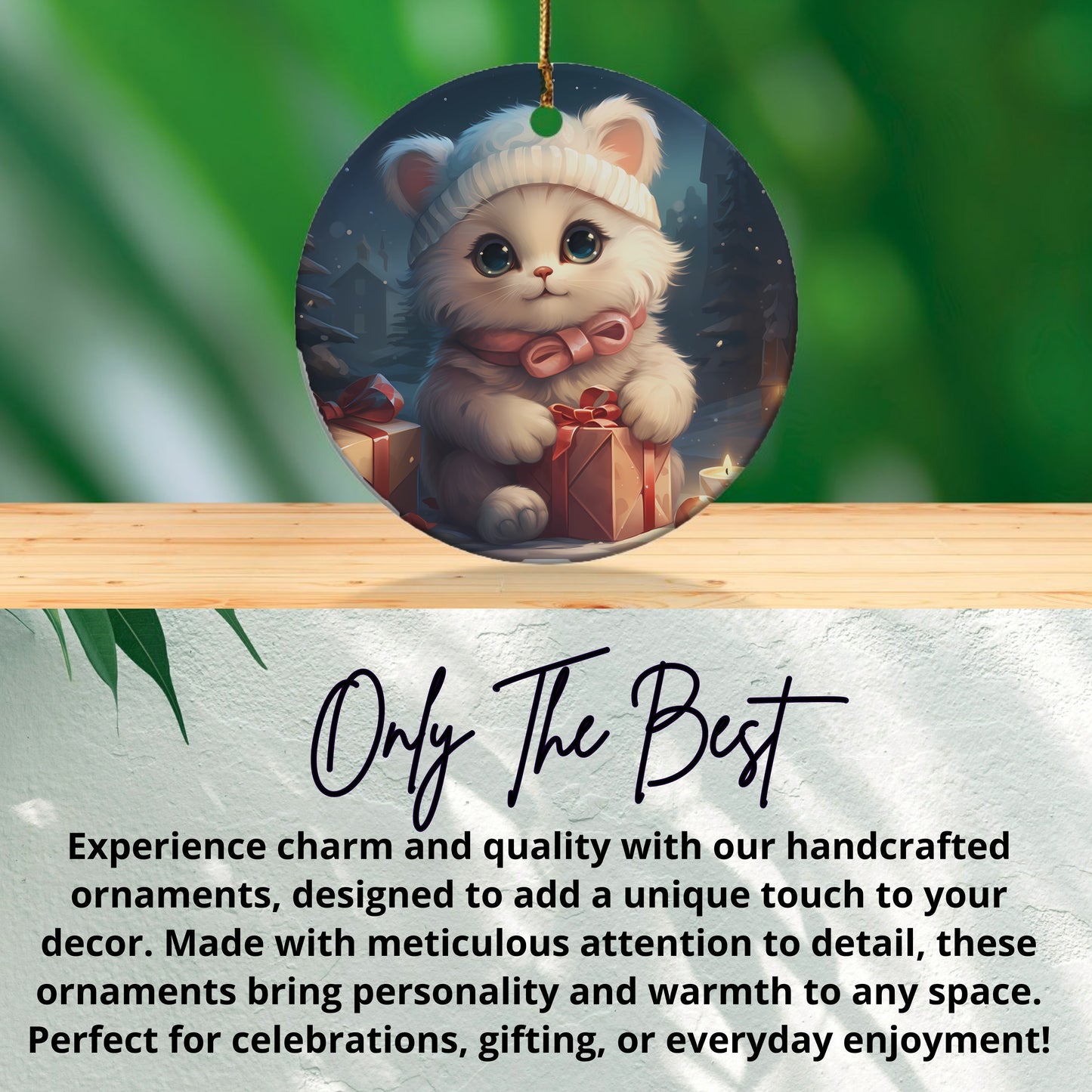 Cute Festive Kitten Ornament Christmas Tree Decoration product
