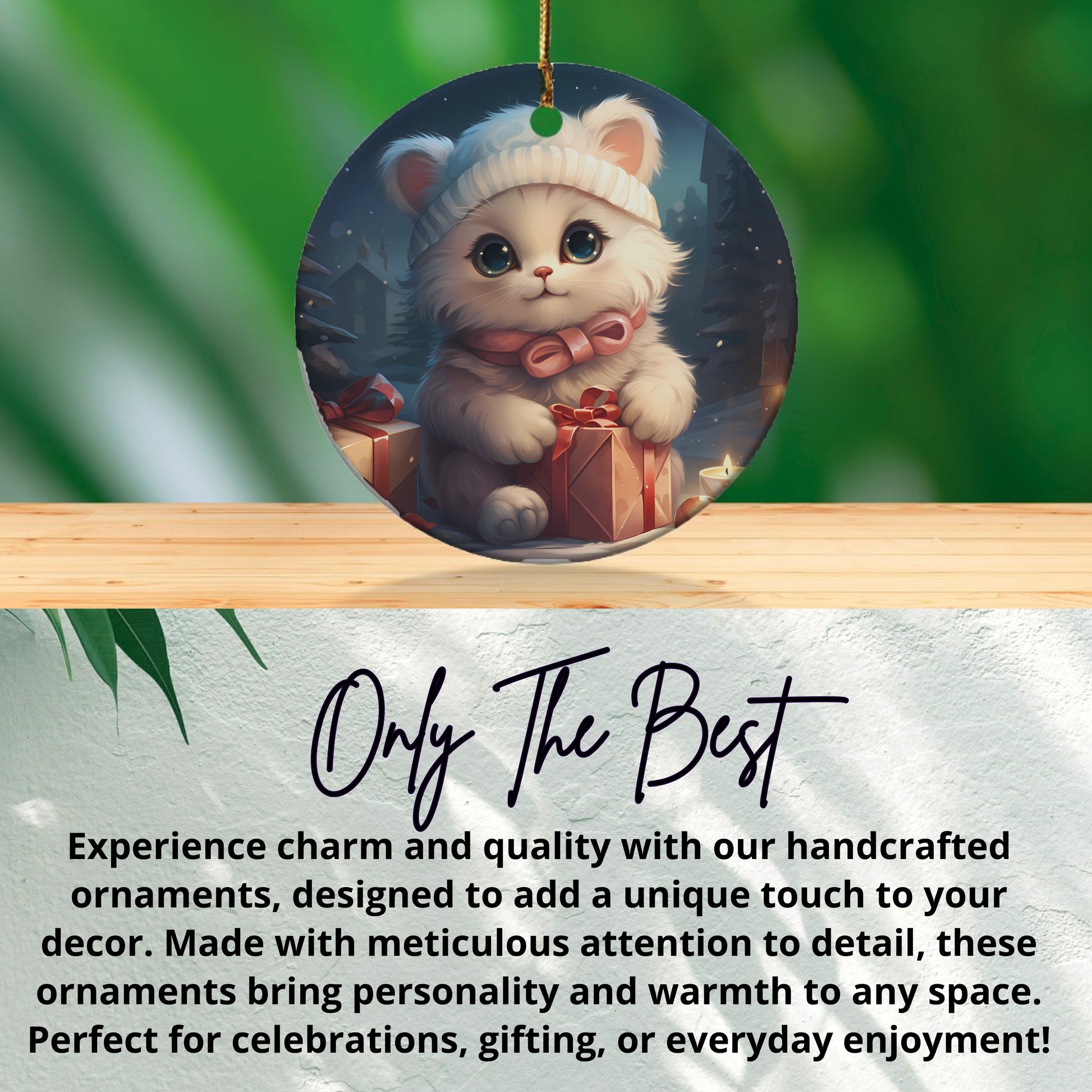 Cute Festive Kitten Ornament Christmas Tree Decoration product