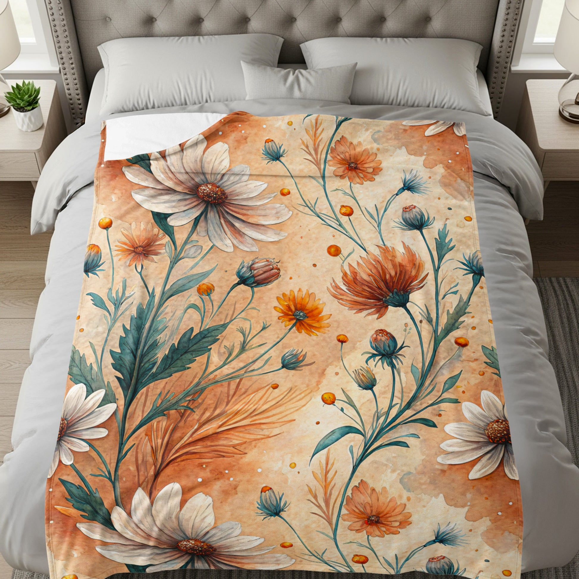 Elegant Daisy Bloom Design Watercolor Style Floral Art - Walk Greener