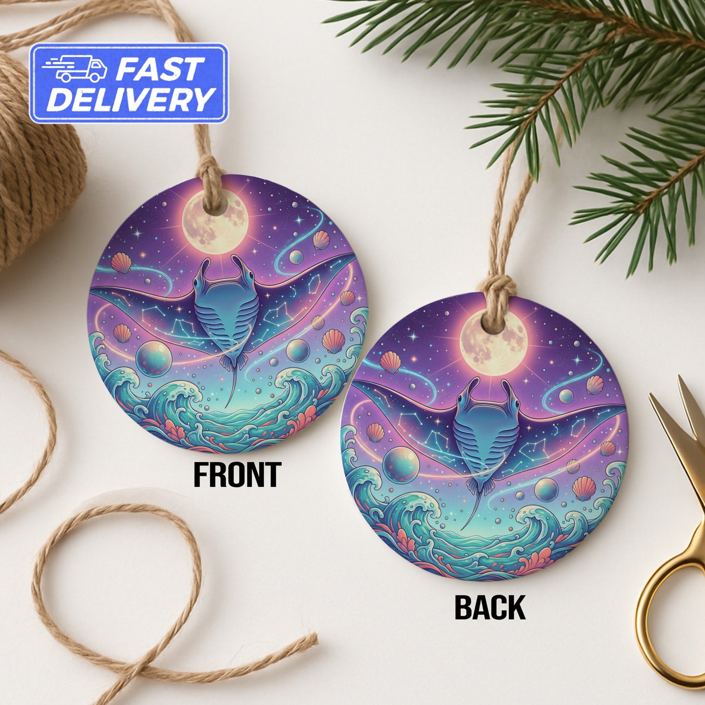 Beautiful Ocean Stingray Themed Hanging Ornament product