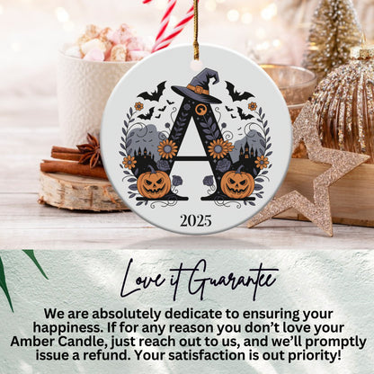 Witch Hat and Pumpkins 2025 Ornament product