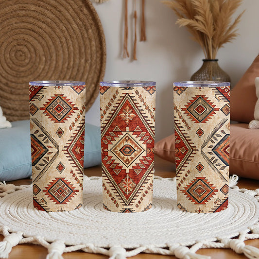 Boho Chic Geometric Tumbler for Travel or Office Use