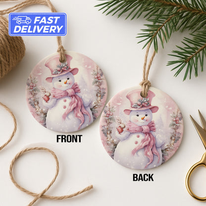 Festive Snowman Round Christmas Ornament product