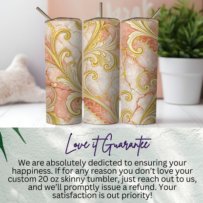 Beautiful Custom 20 oz Skinny Tumbler with Love Guarantee
