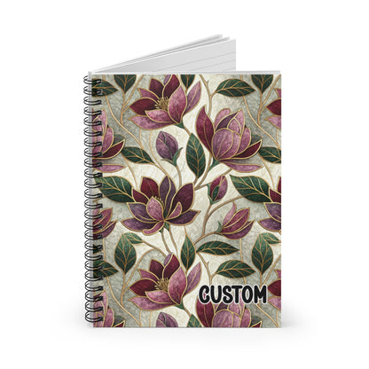 Custom Floral Pattern Spiral-Bound Notebook