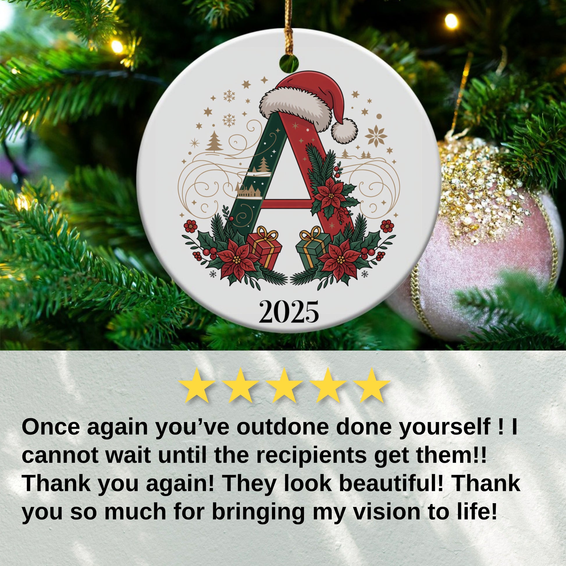 Personalized Initial Christmas Ornament product
