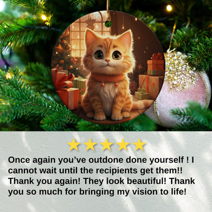 Adorable Cat Ornament for Holiday Decoration product