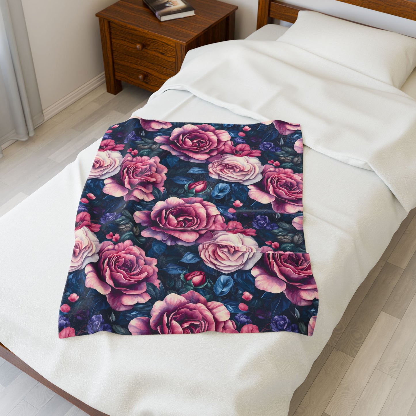 Floral Velveteen Plush Blanket - Cozy Home Decor for Floral Lovers