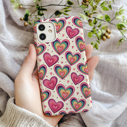 Heart Pattern with Custom Name Valentines Day Gift Custom Phone Case - Walk Greener