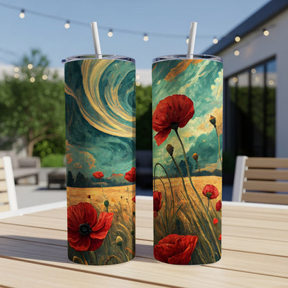 Scenic Poppy Field and Sky Art Insulated Tumbler