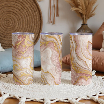 Elegant Marble Swirl Insulated Tumbler for Stylish Hydration