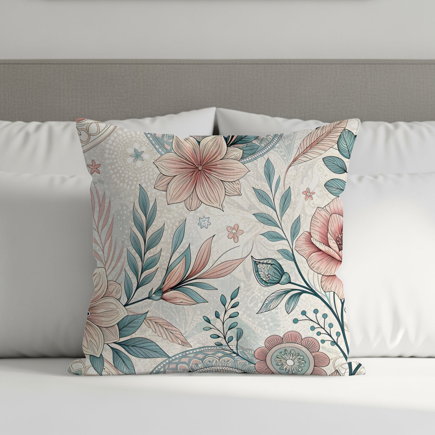 Elegant Floral Pattern Decorative Throw Pillow