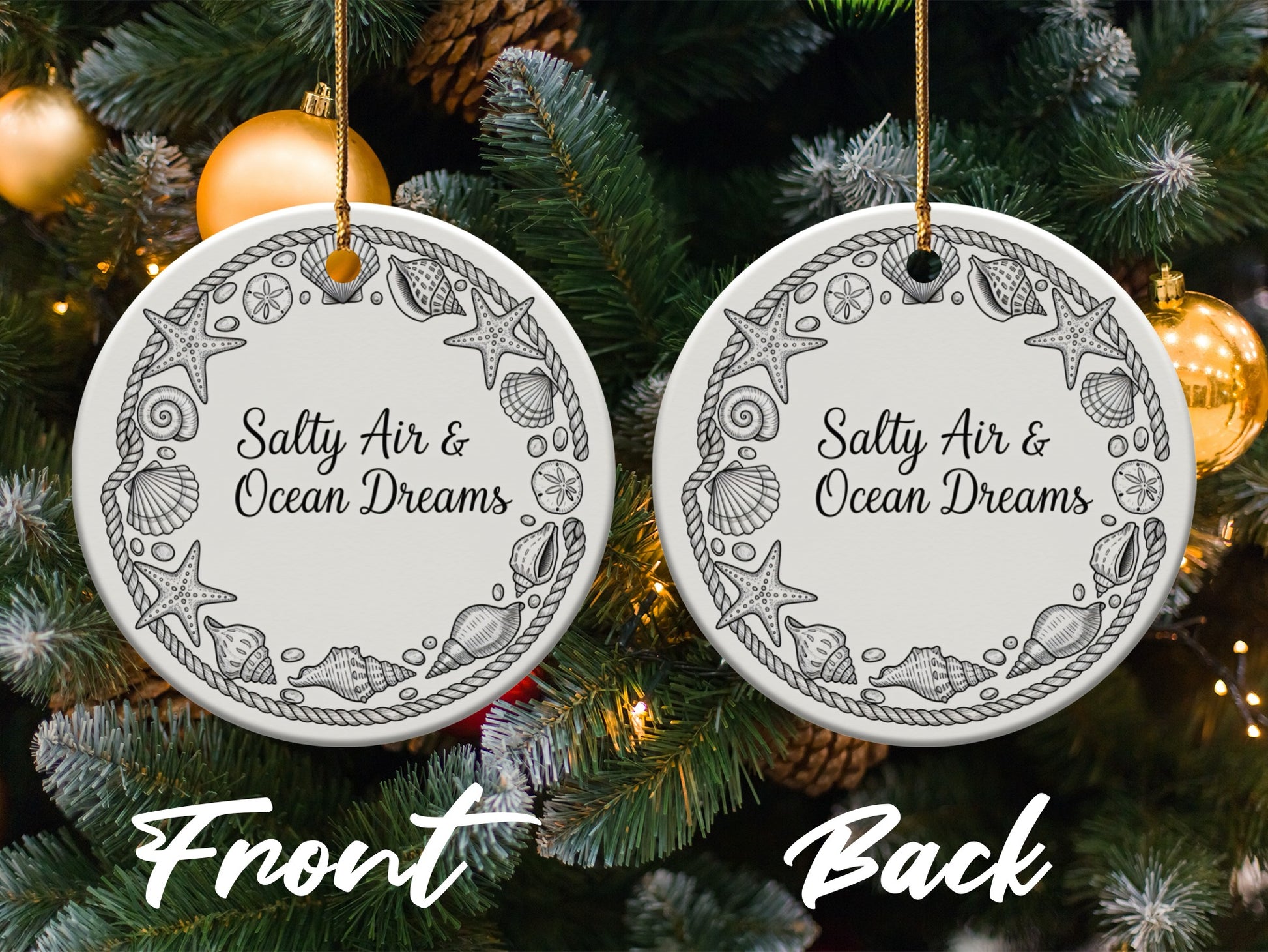 Salty Air and Ocean Dreams Christmas Ornament product
