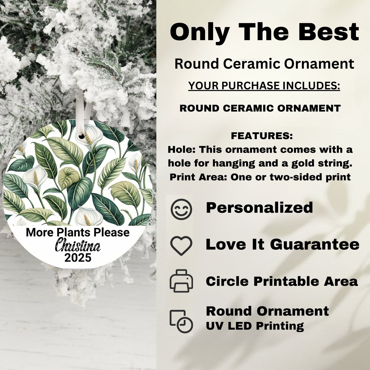More Plants Please Personalized Round Ornament product