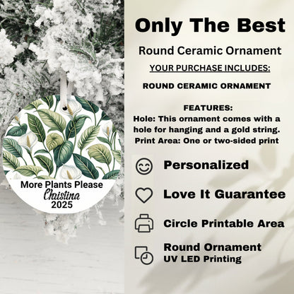 More Plants Please Personalized Round Ornament product