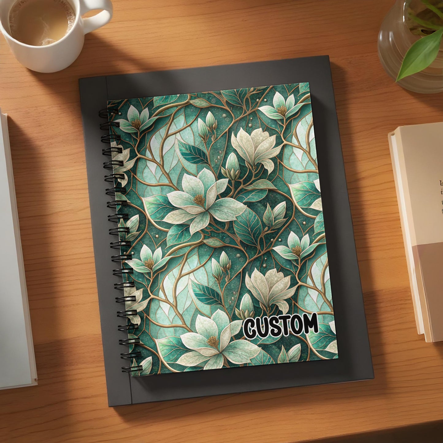 Custom Spiral Notebook with Floral Design