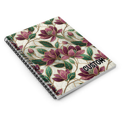 Custom Floral Design Spiral Notebook for Writing Notes