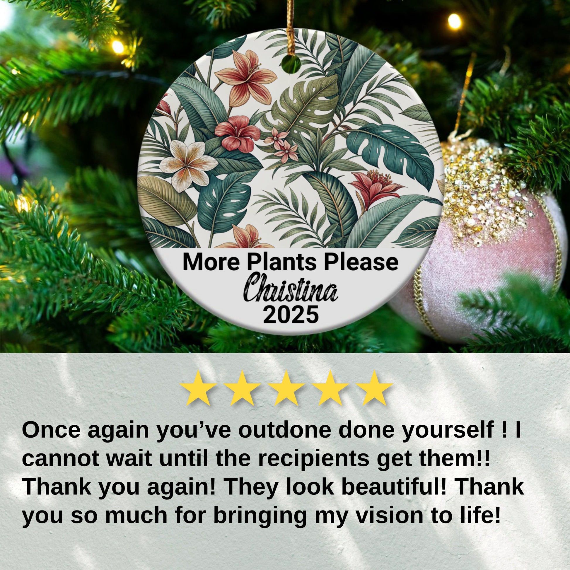 More Plants Please Christina Christmas ornament product
