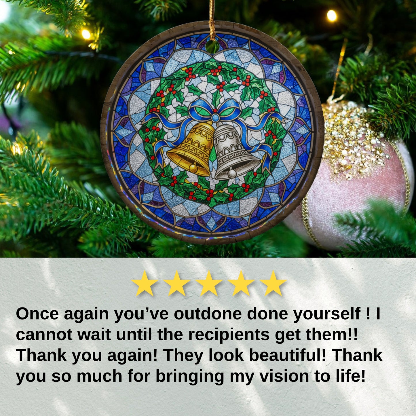 Stained Glass Christmas Ornament Decoration product