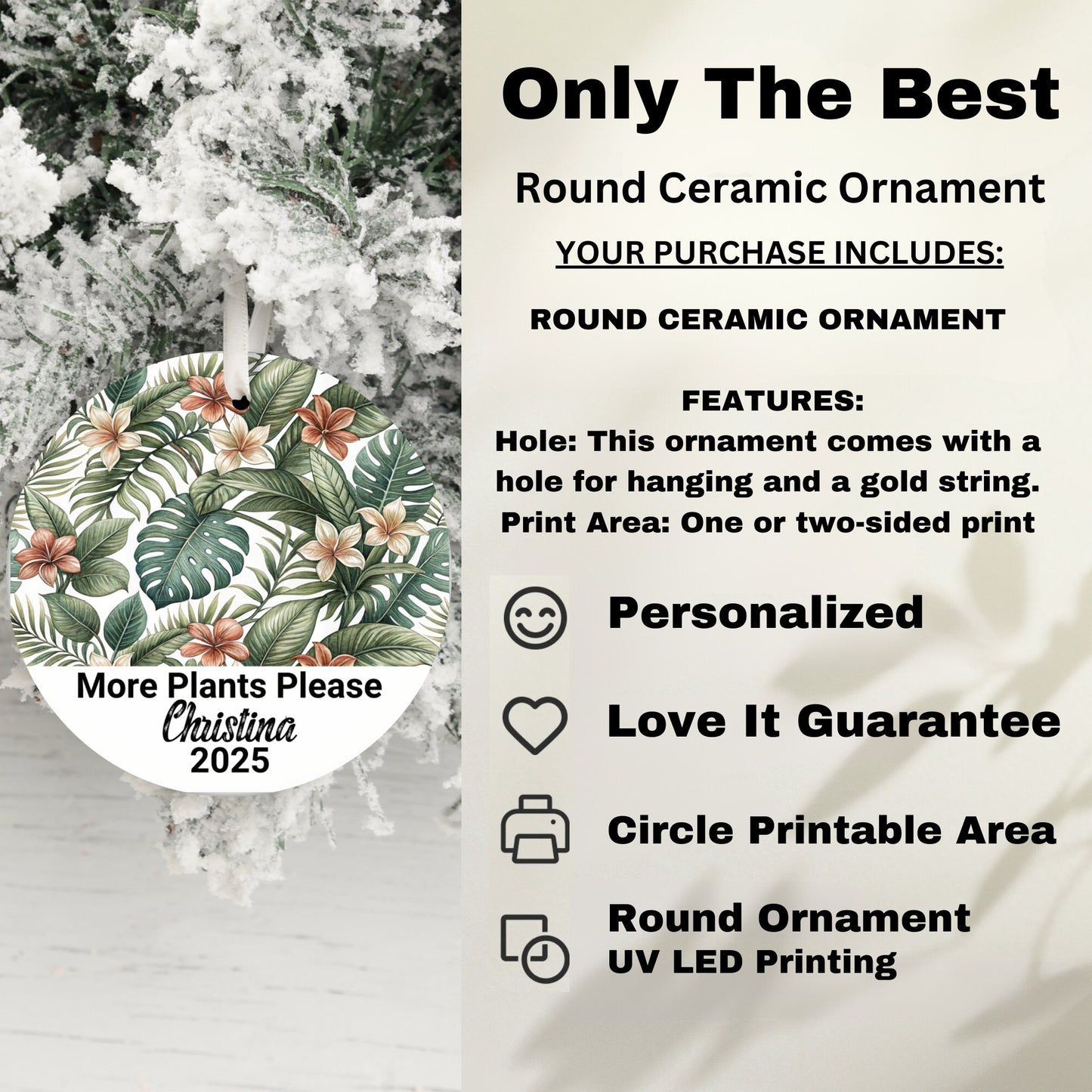 Personalized Round Ceramic Ornament Christmas product