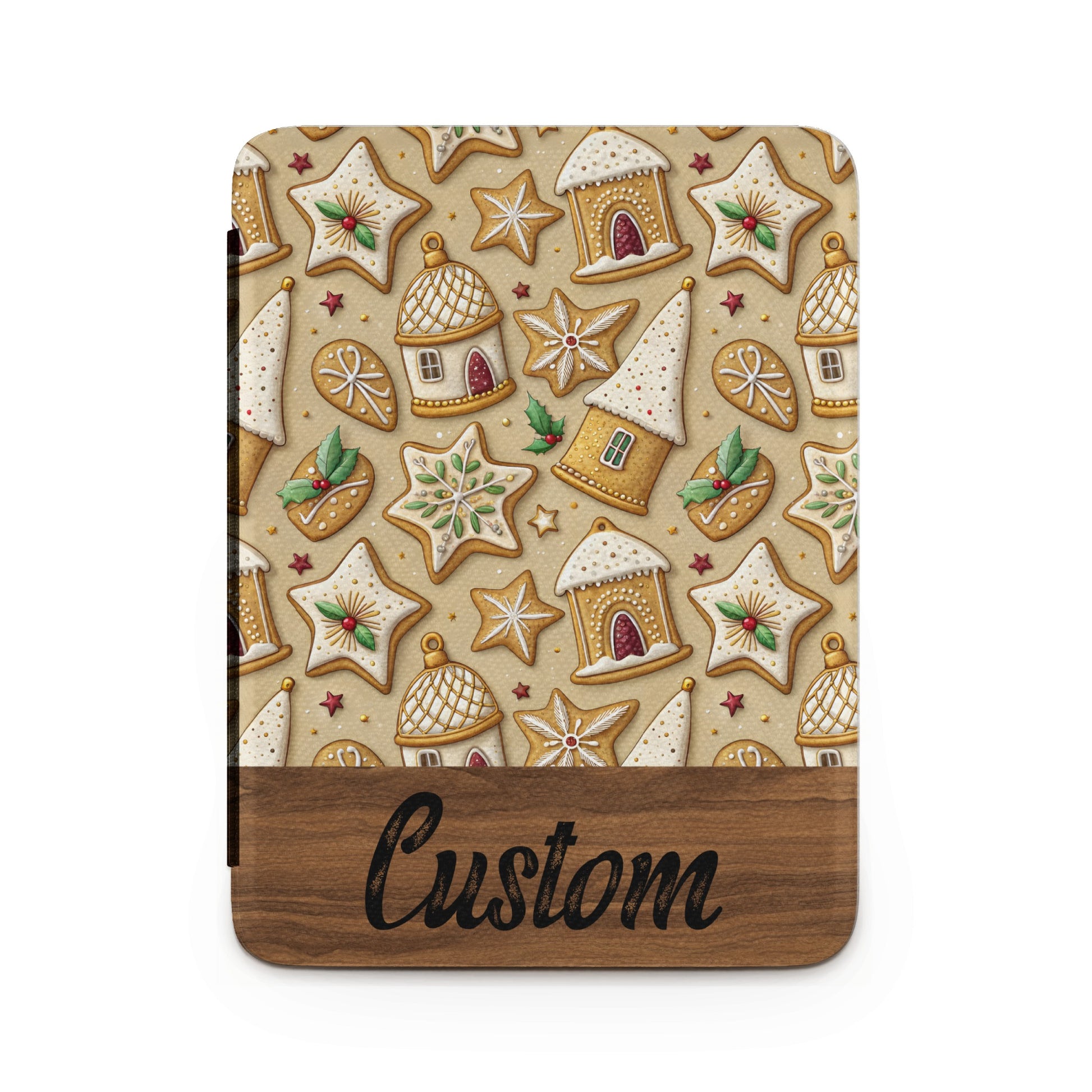 Custom Gingerbread House and Star Patterned Cutting Board