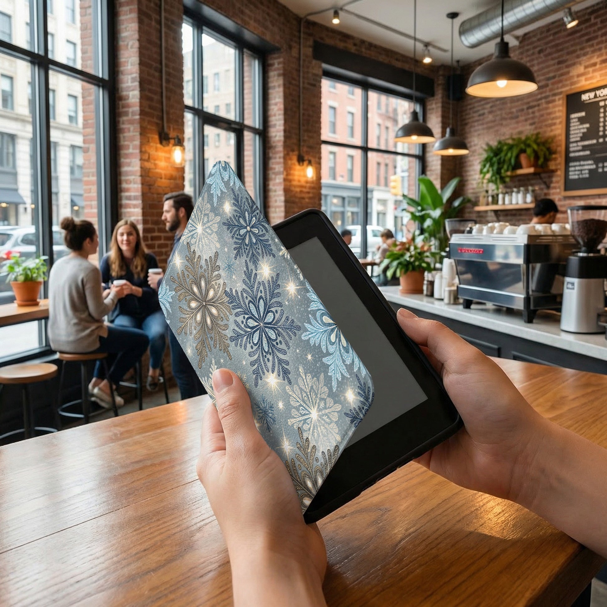 Stylish Snowflake Design Protective Kindle Sleeve