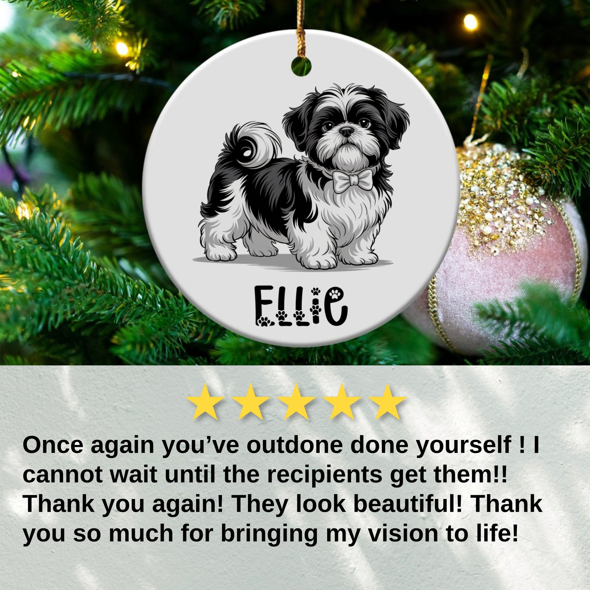 Cute Personalized Dog Christmas Ornament product type