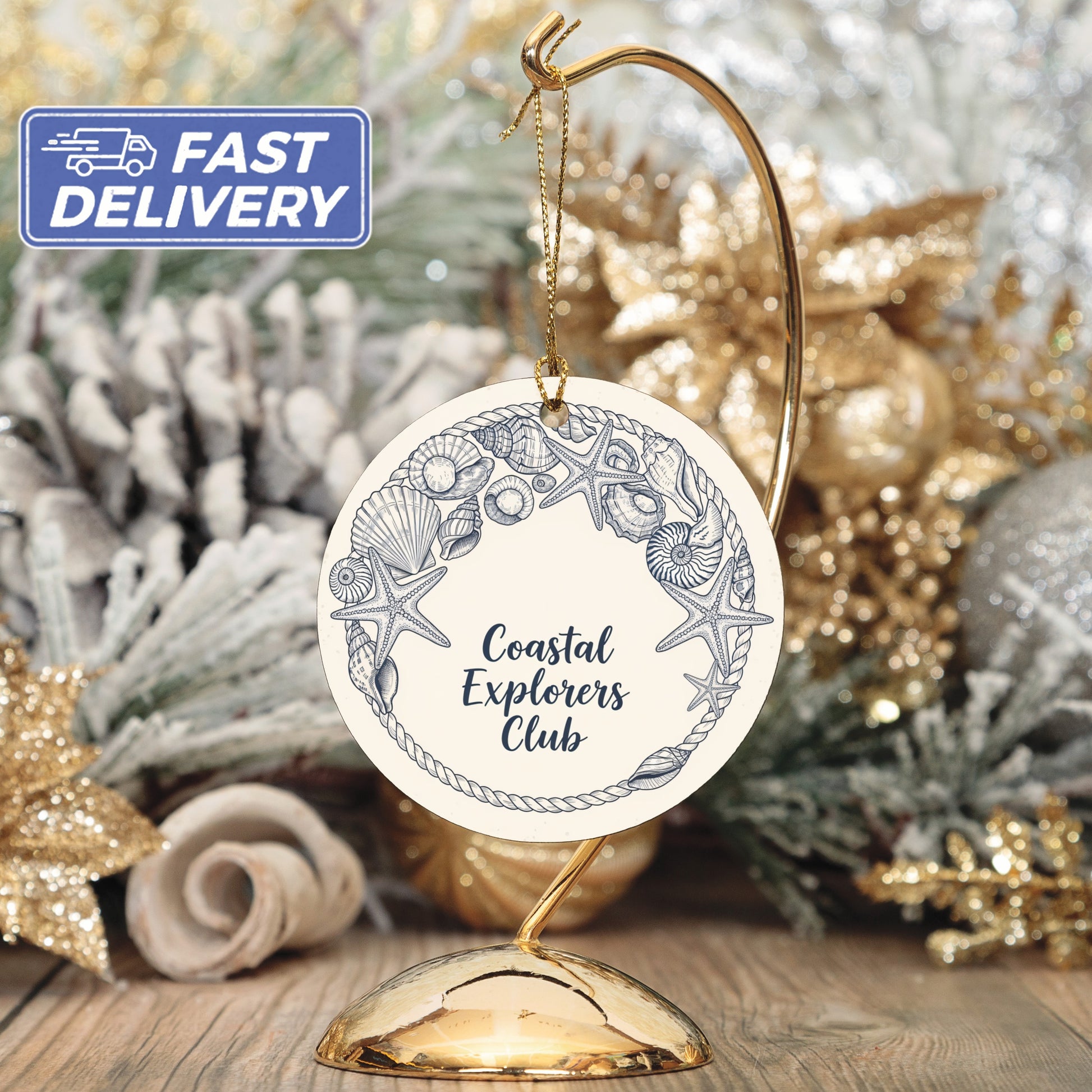 Coastal Explorers Club Hanging Ornament product type
