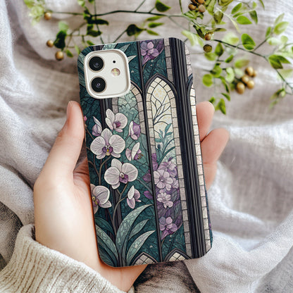 Elegant Floral Stained Glass Design Phone Case