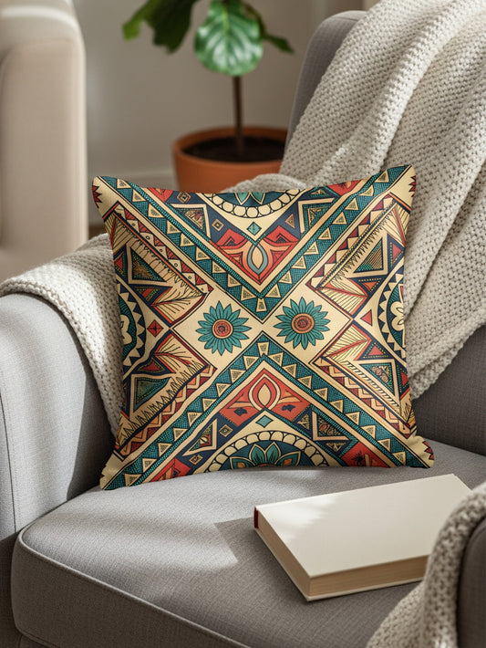 Colorful Geometric Patterned Decorative Pillow Product