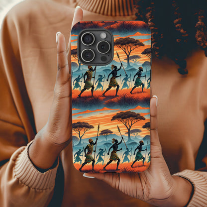 Vibrant African Tribal Scene Artistic Phone Case