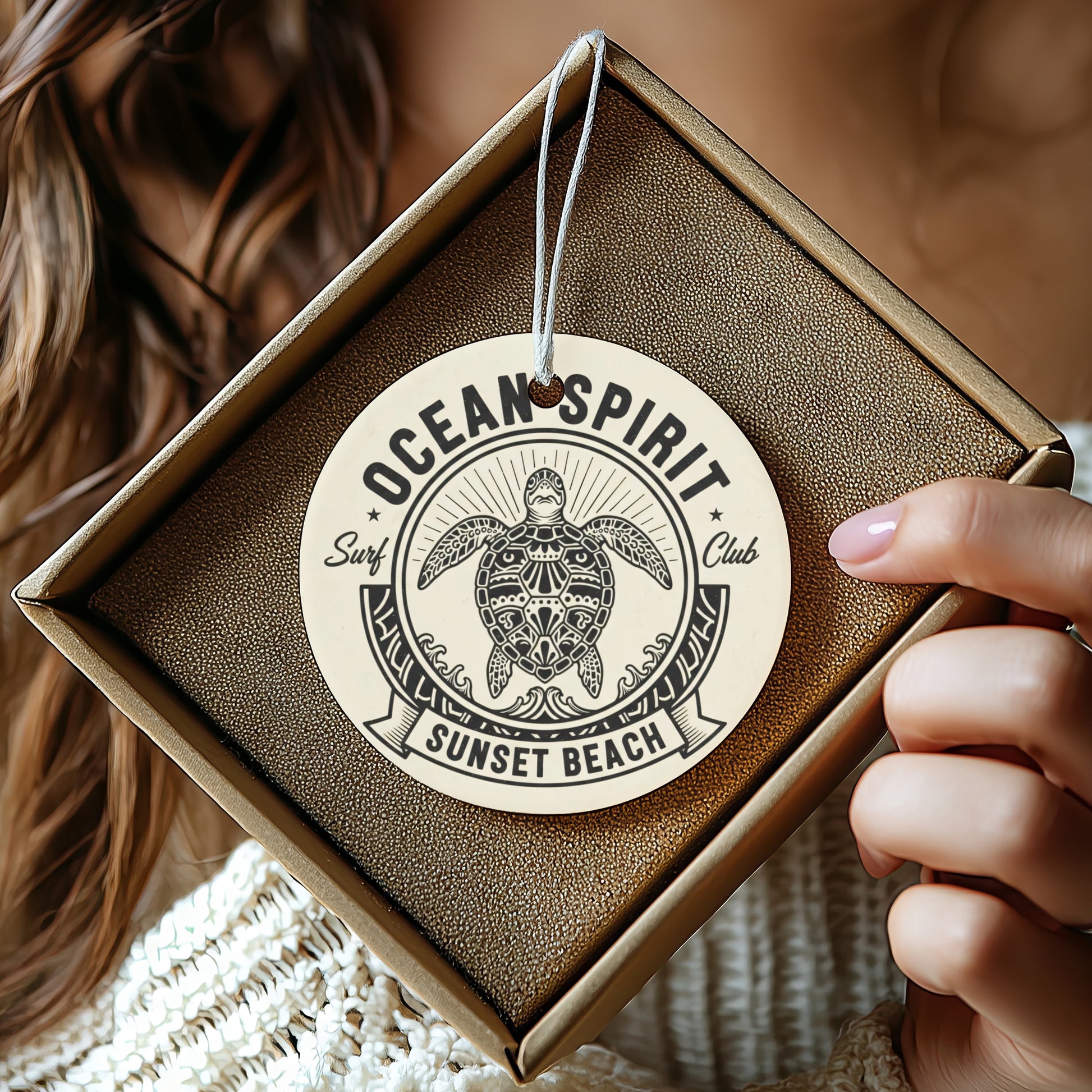 Ocean Spirit Surf Club Sunset Beach Ornament product type
