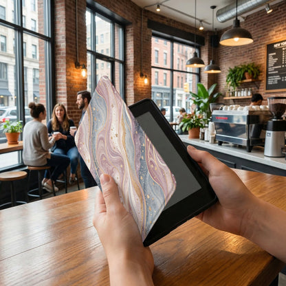 Elegant Swirling Marble Design Tablet Sleeve Cover