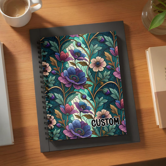 Custom Floral Pattern Spiral Bound Notebook