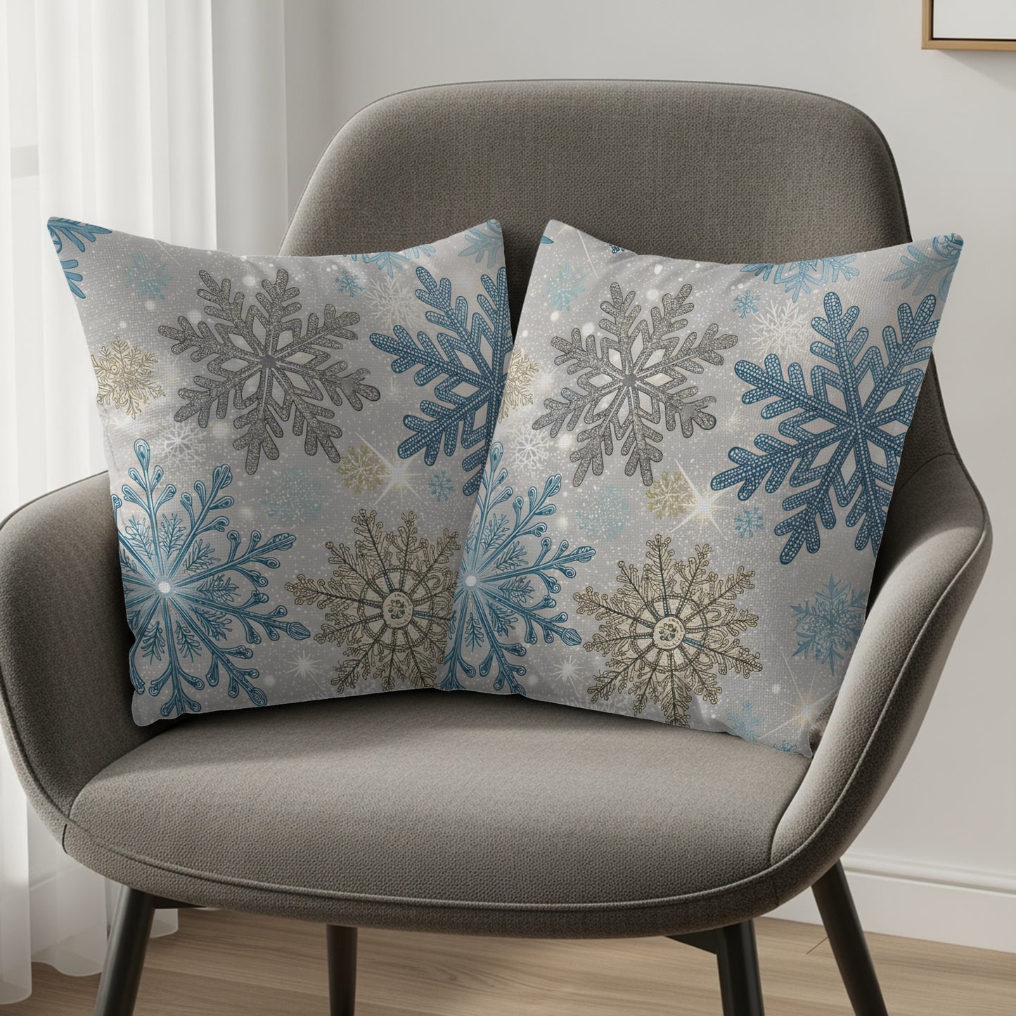 Elegant Snowflake Patterned Decorative Pillows Product