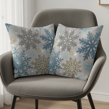 Elegant Snowflake Patterned Decorative Pillows Product