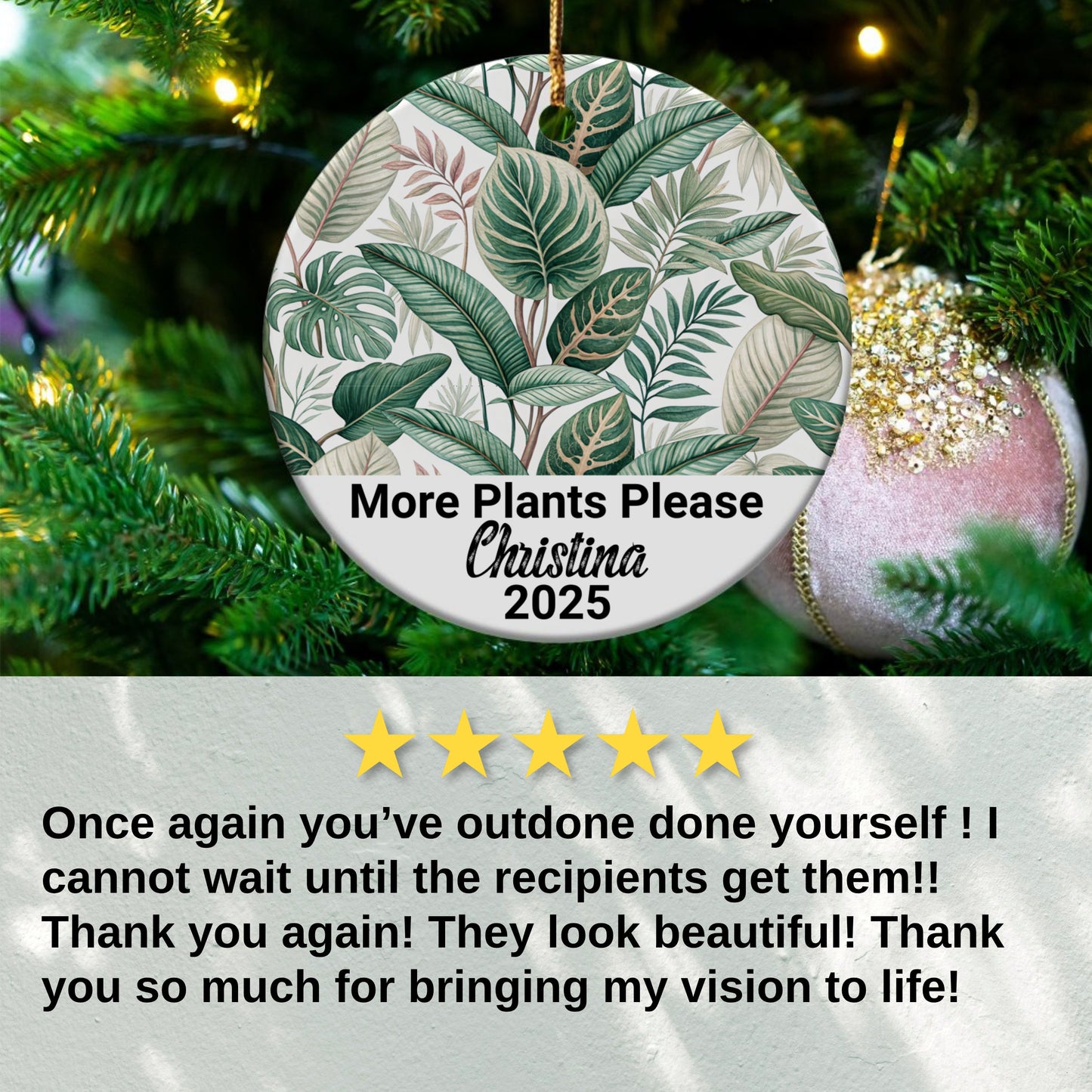 More Plants Please Personalized Ornament product