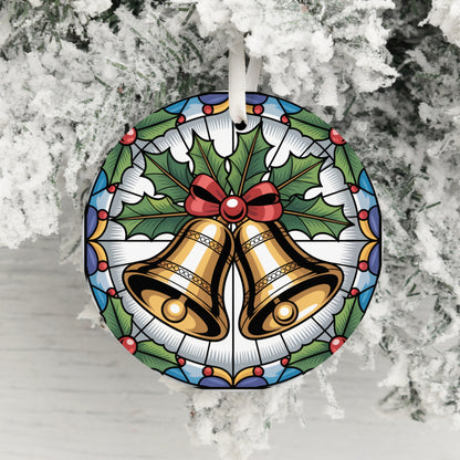 Festive Bells and Holly Christmas Ornament product type