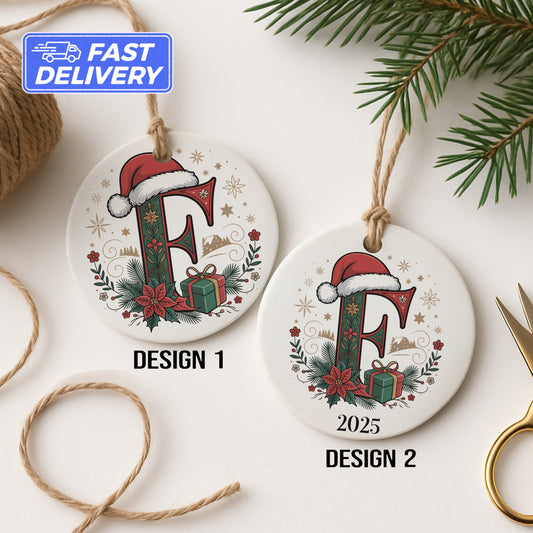 Letter F Ornament, Personalized Ornament, Custom Ornament, Initial Ornament, Christmas Decor, Holiday Gift, 2025 Ornament