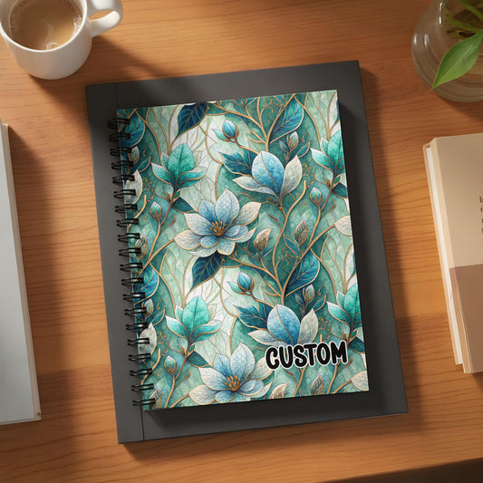 Floral Custom Spiral Bound Notebook for Personal Use