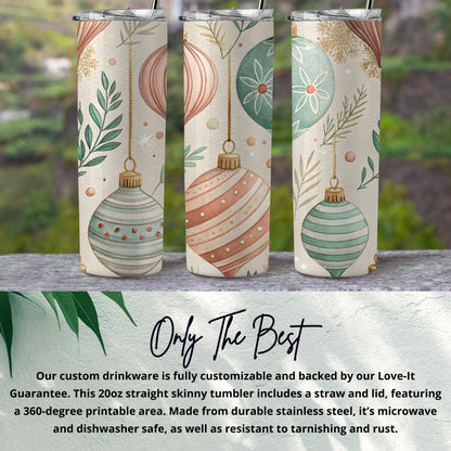 Christmas Ornaments Design Skinny Tumbler Cup