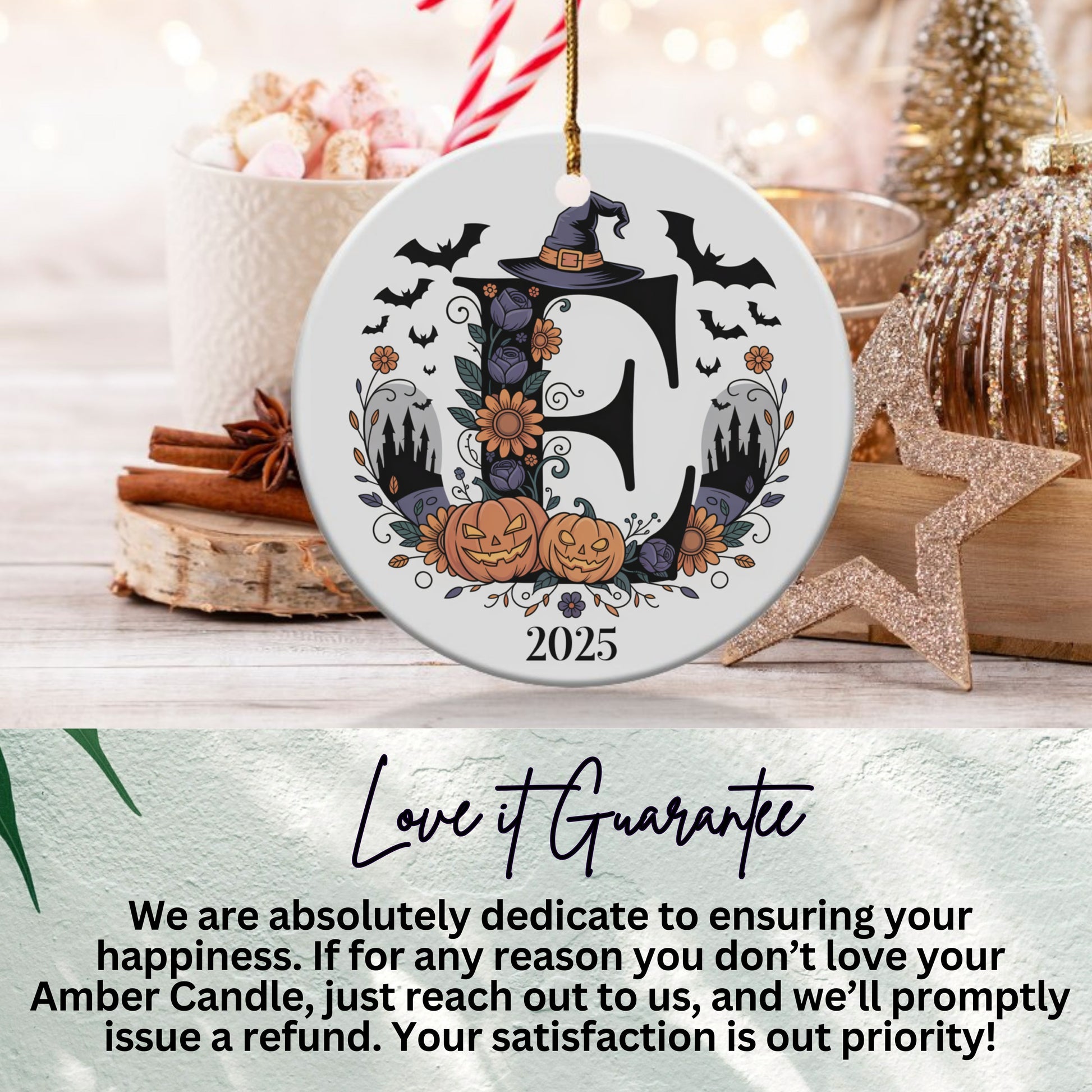 Halloween Initial F Customizable Ornament product
