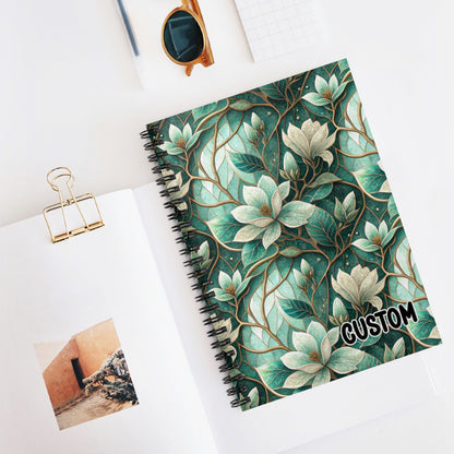Custom Floral Patterned Spiral Notebook Customizable