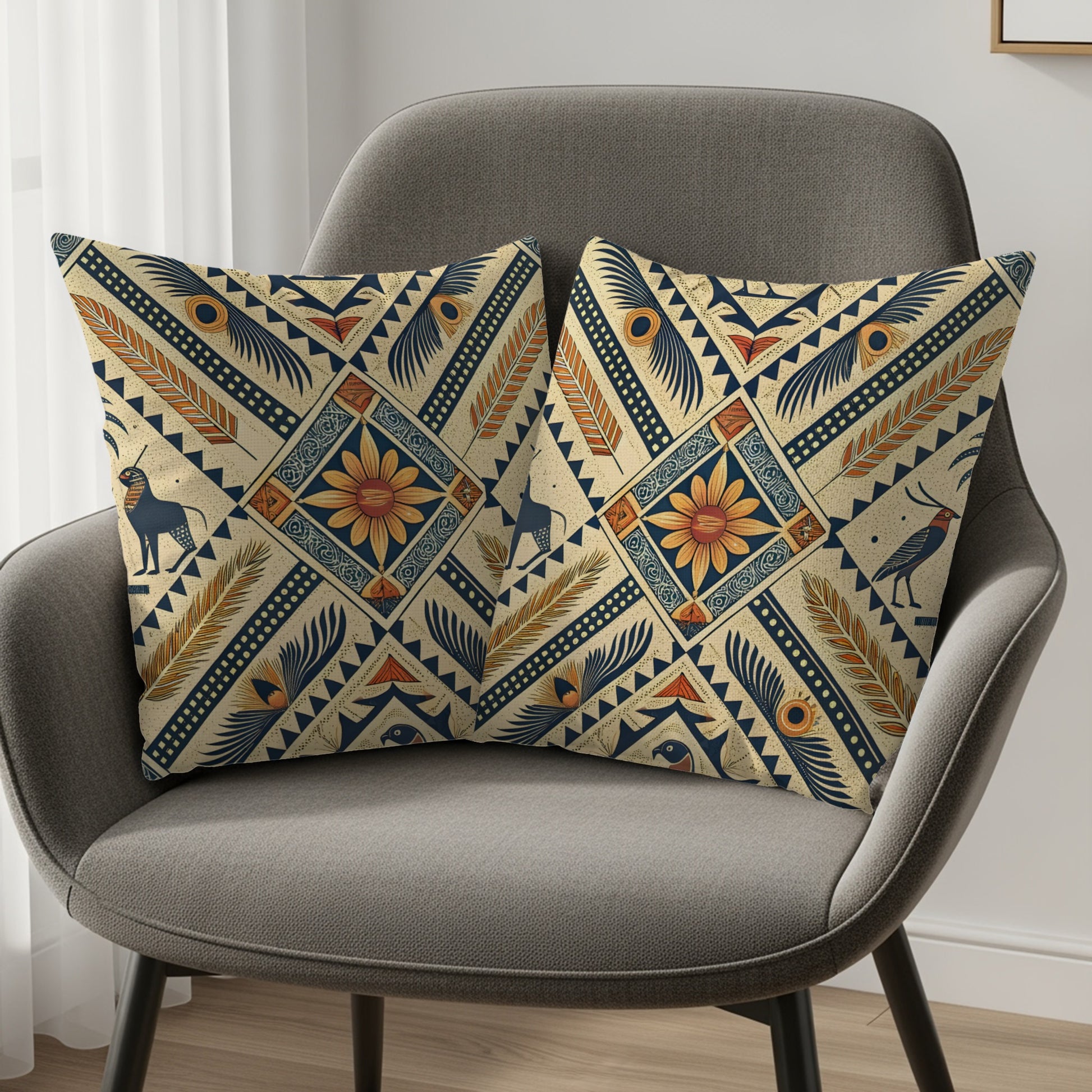 Vibrant Geometric Pattern Decorative Pillow Cover