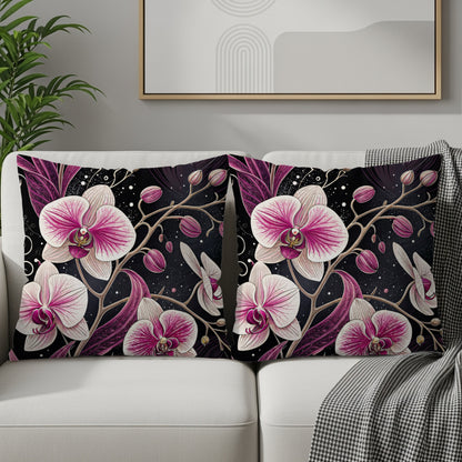 Elegant Orchid Design Throw Pillow for Home Decor