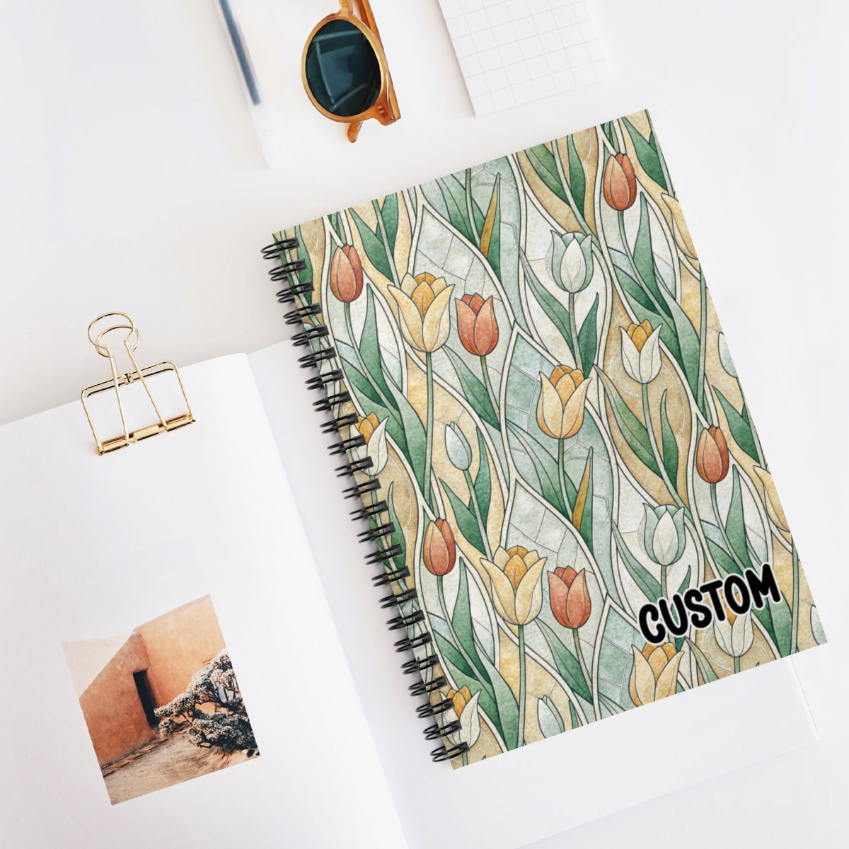 Custom Floral Pattern Spiral Notebook