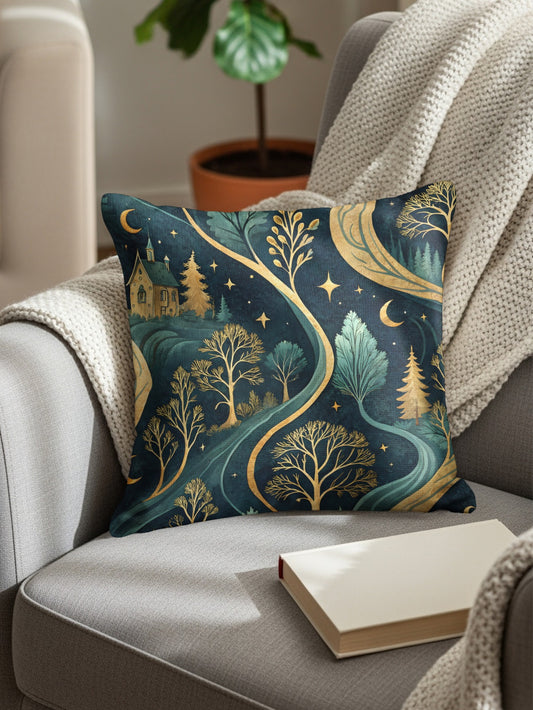 Enchanting Forest Design Decorative Pillow for Home Decor