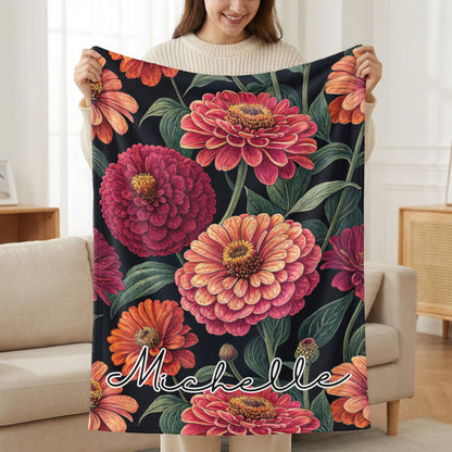 Dark Floral Custom Name with Vibrant Blooms Pattern - Walk Greener