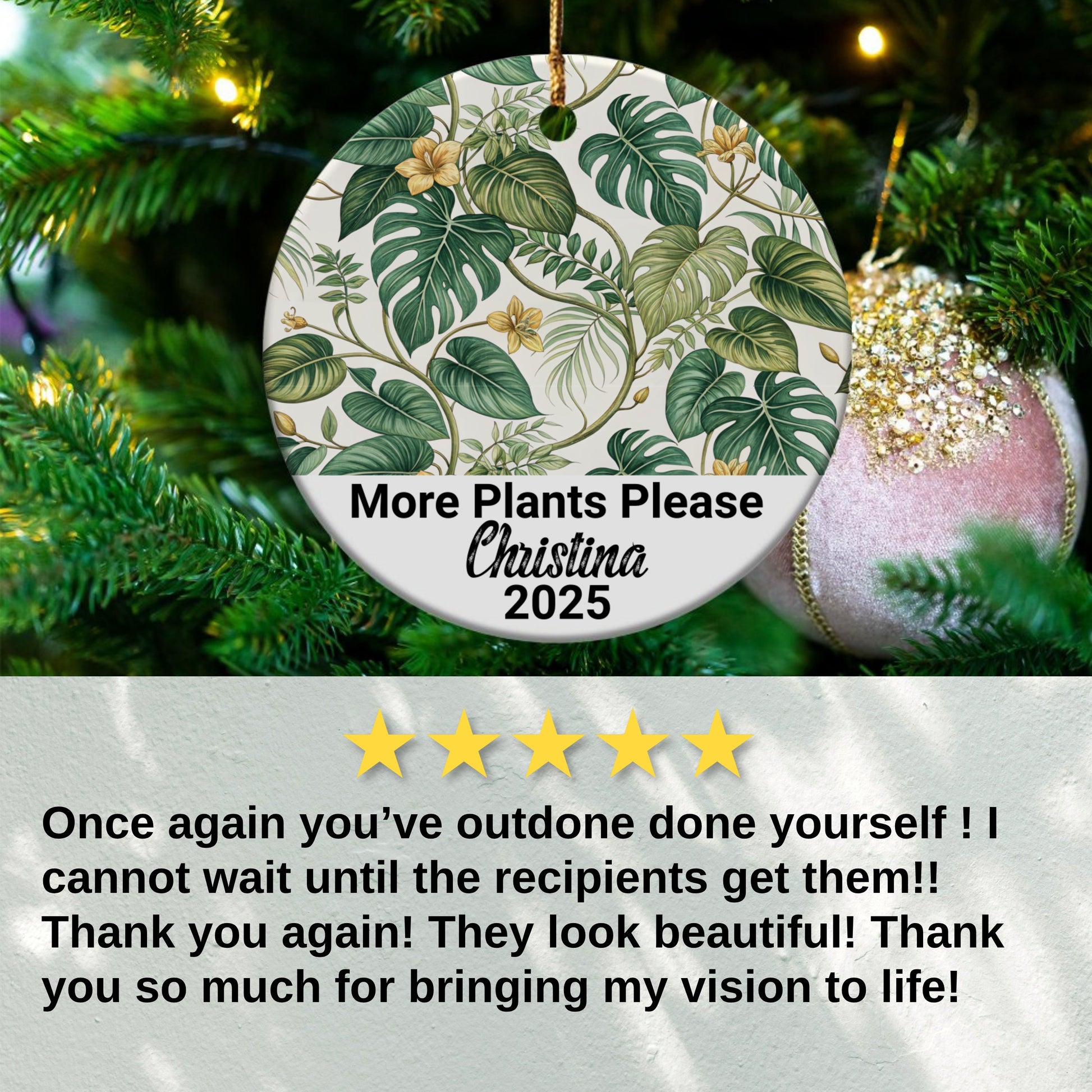 Personalized Tropical Design Christmas Ornament product